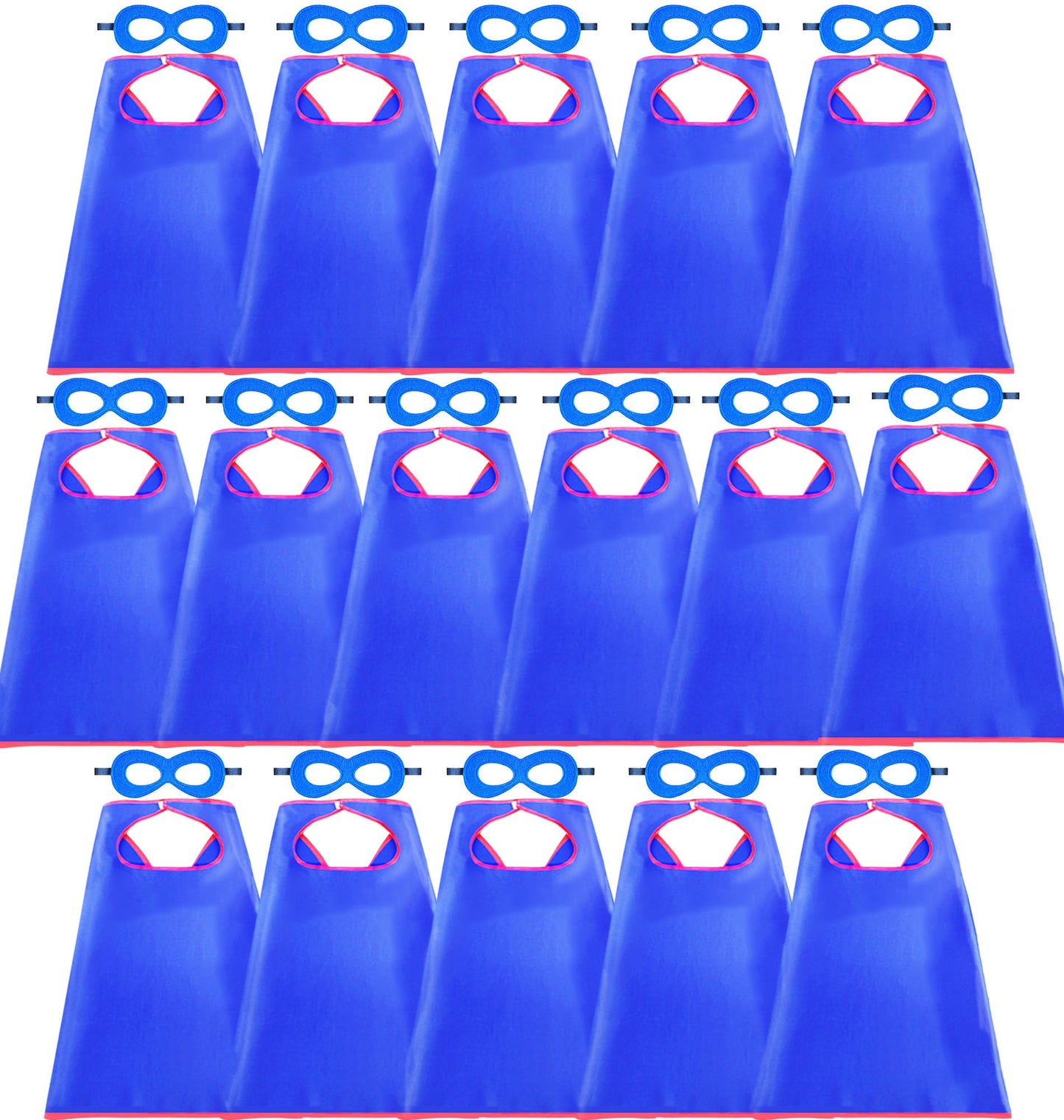 D.Q.Z Superhero Capes and Masks for Kids 16 Set, Boys Super Hero Party Favor Costume, 3 years old Girls Gifts Birthday Toys (Blue)
