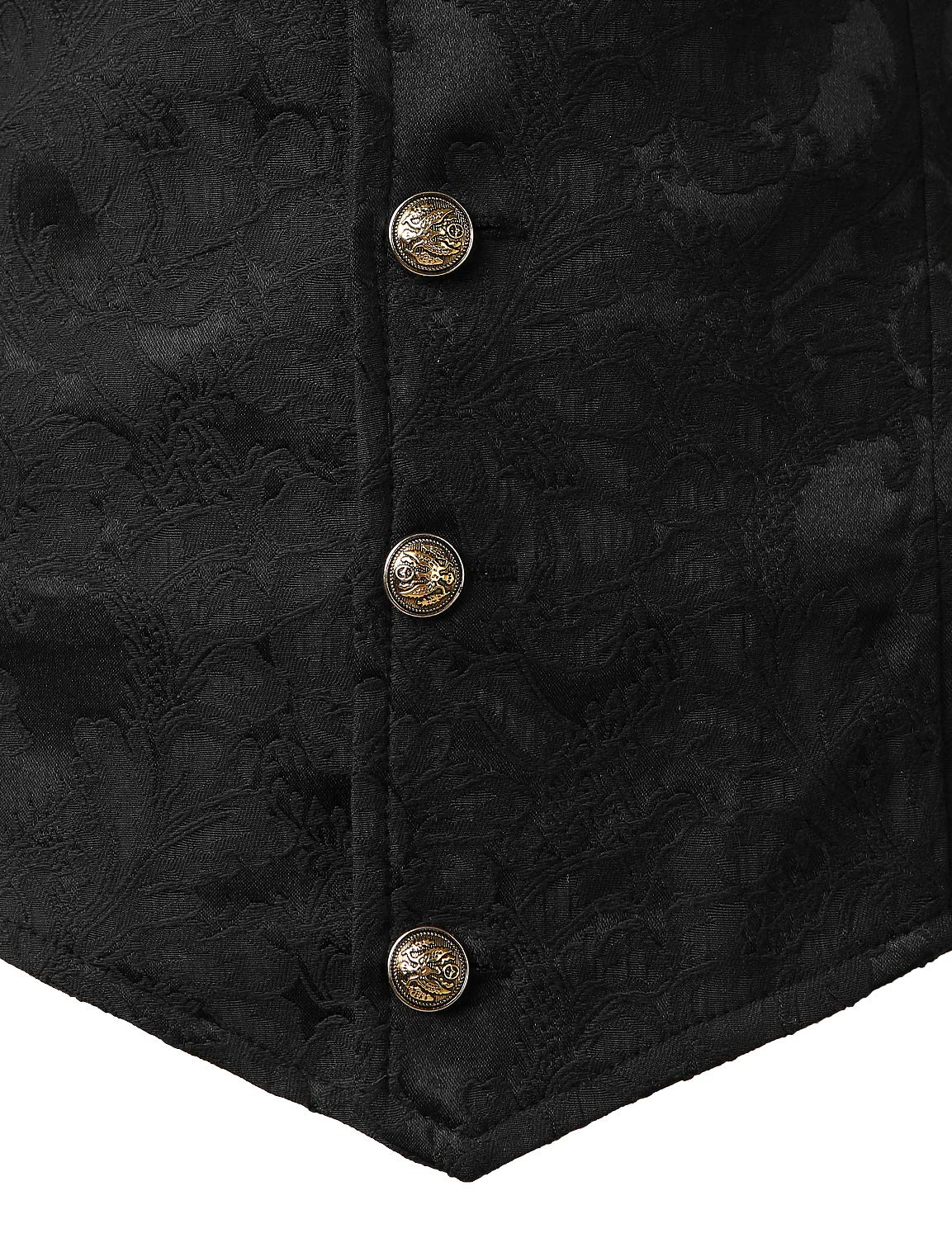 VATPAVE Mens Victorian Suit Vest Steampunk Gothic Waistcoat Large SU14 Black
