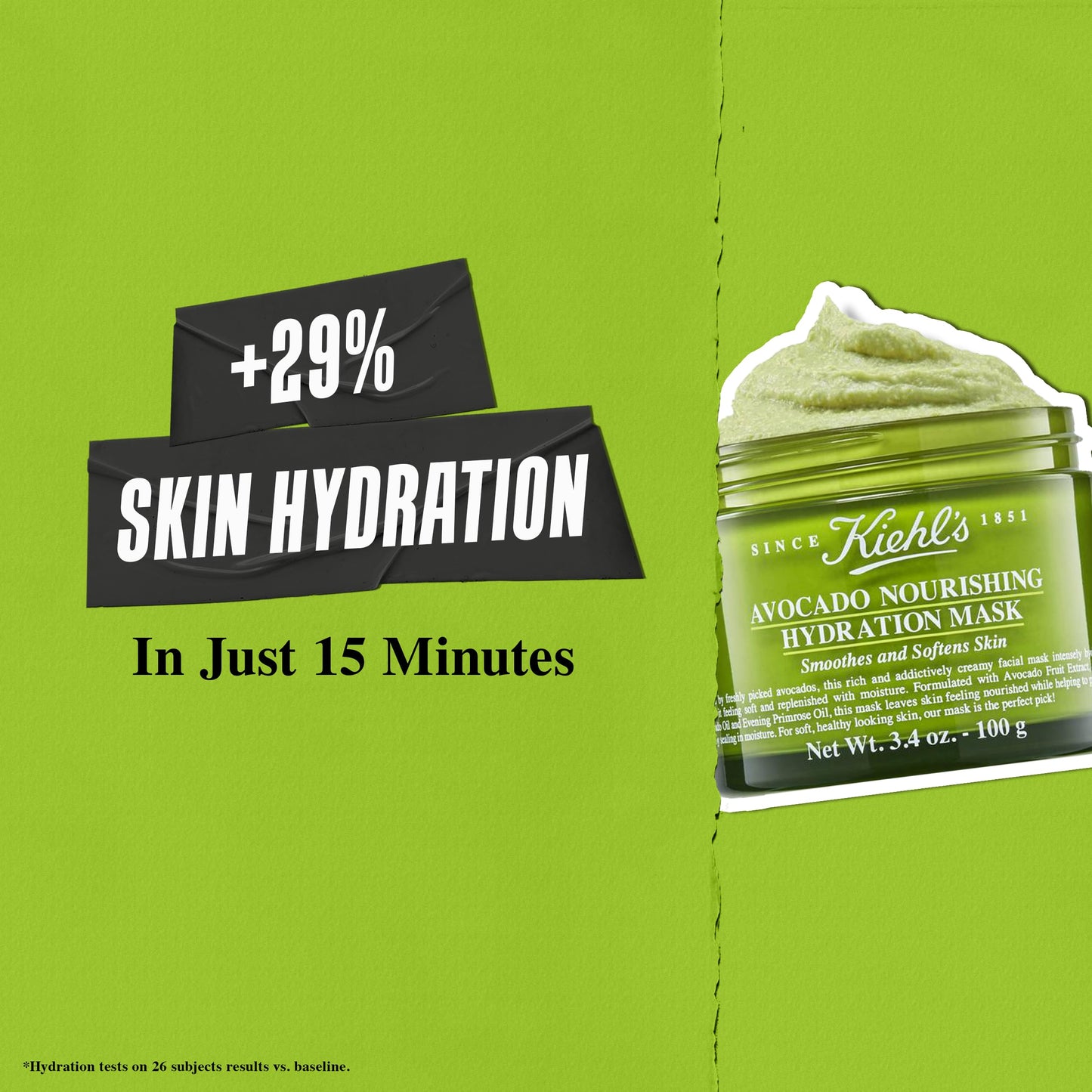 Kiehl's Avocado Nourishing Hydration Mask, Rich & Creamy Face Mask, Hydrates & Soothes Skin, with Evening Primrose Oil, Maintain