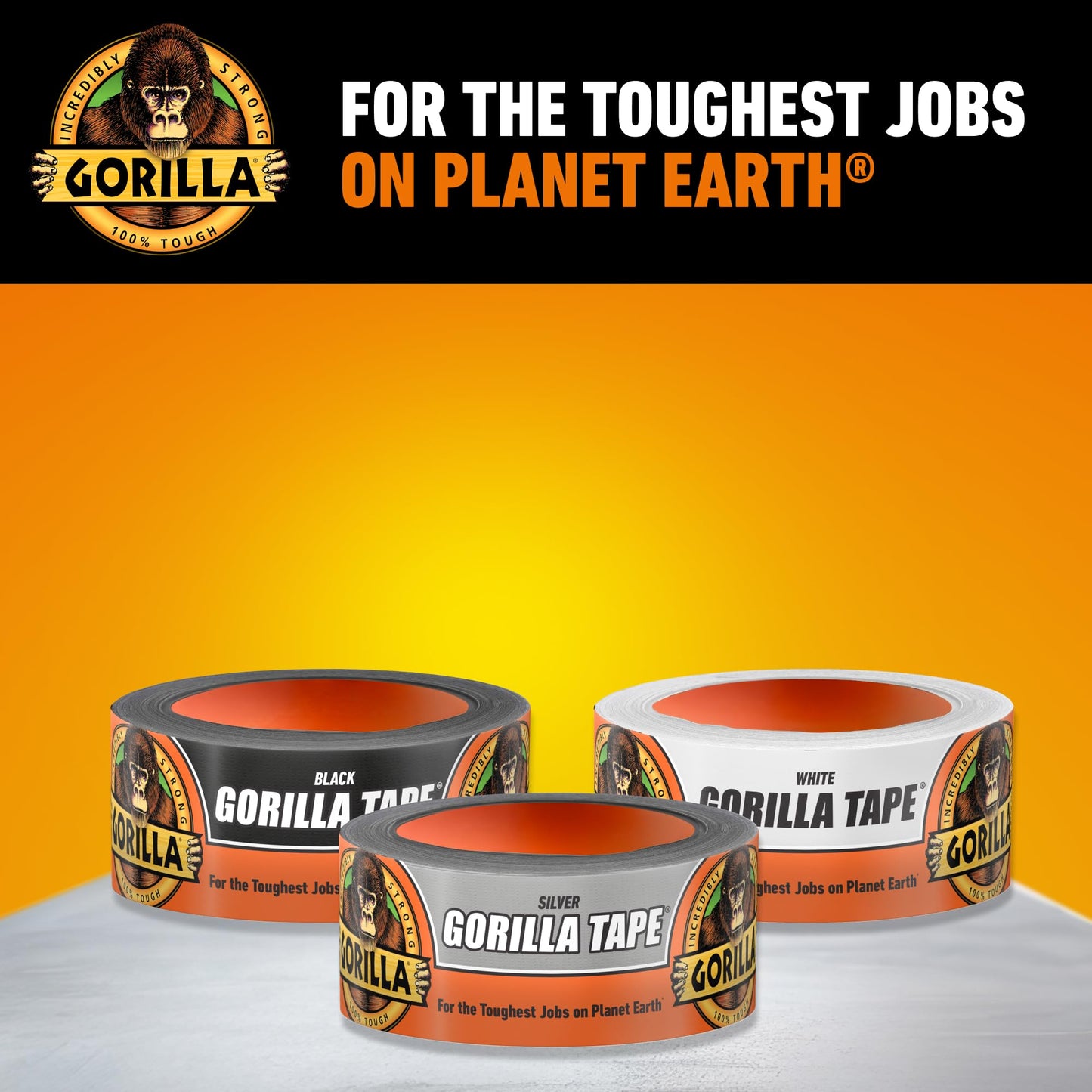 Gorilla Tape, 1.88 in x 10 yd, Silver (Pack of 1) - Duct, Utility, Triple Layer Strength, Indoor & Outdoor, Weather Resistant Shell
