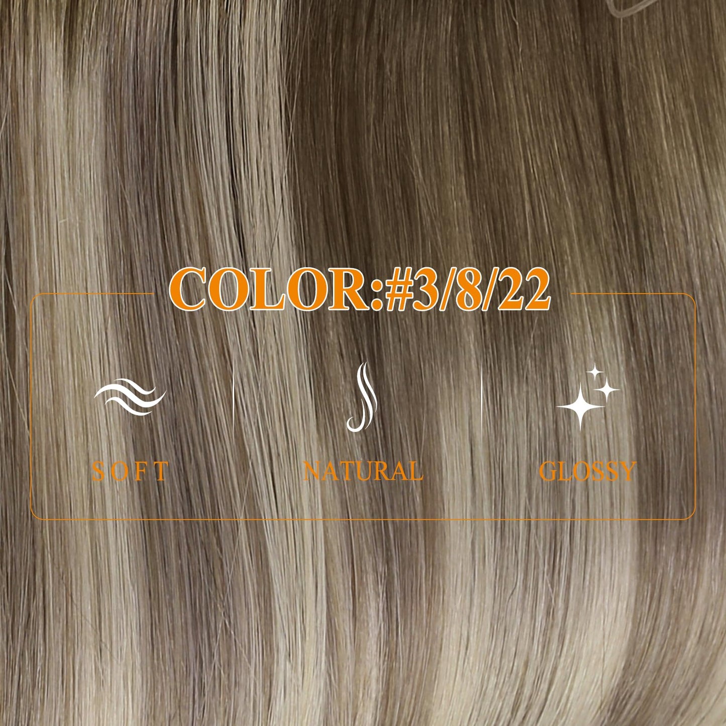 Easyouth Wire Human Hair Extensions Balayage Invisible Wire Extensions Real Human Hair Dark Brown Ombre Light Brown with Blonde