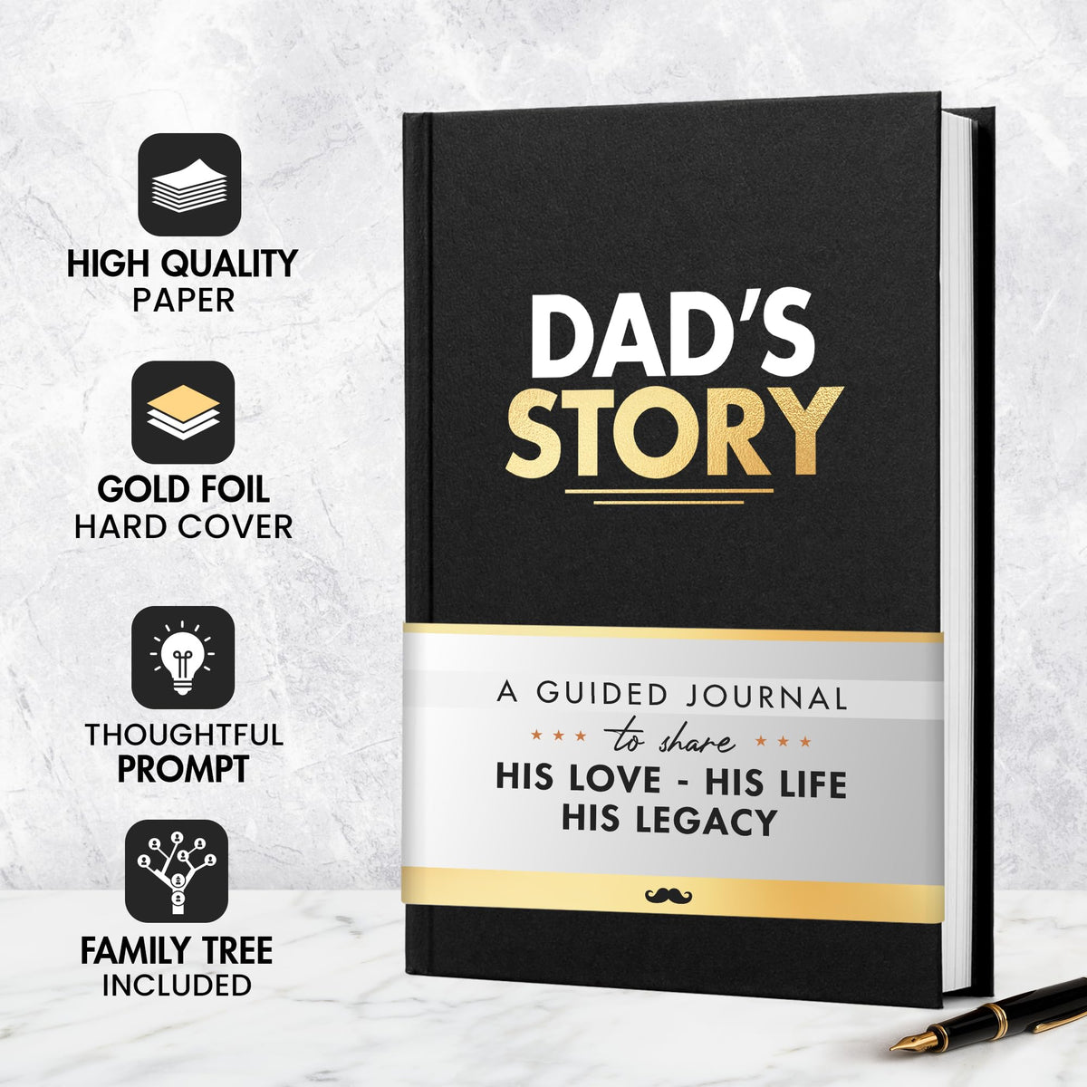 Dad's Story: Gifts for Dad – Guided Journal for Fathers to Share Their Life & Love, Memory Keepsake Book for Dad from Daughter or Son, Father’s Day, Birthday, Christmas & Retirement Presents for Dad