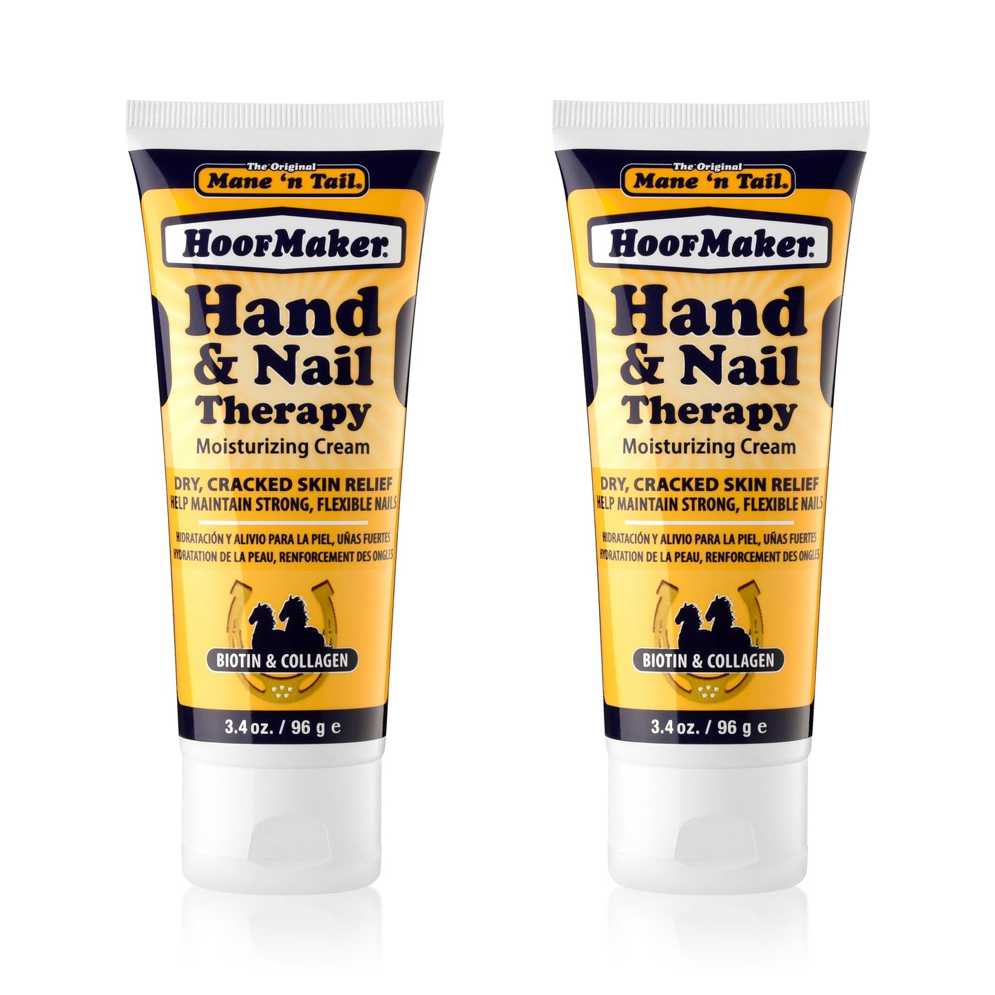 Mane 'n Tail Hoofmaker Hand & Nail Therapy (3.4 Oz Each, 2 Pack) - Fragrance-Free, Biotin & Collagen-Enriched Moisturizing Cream
