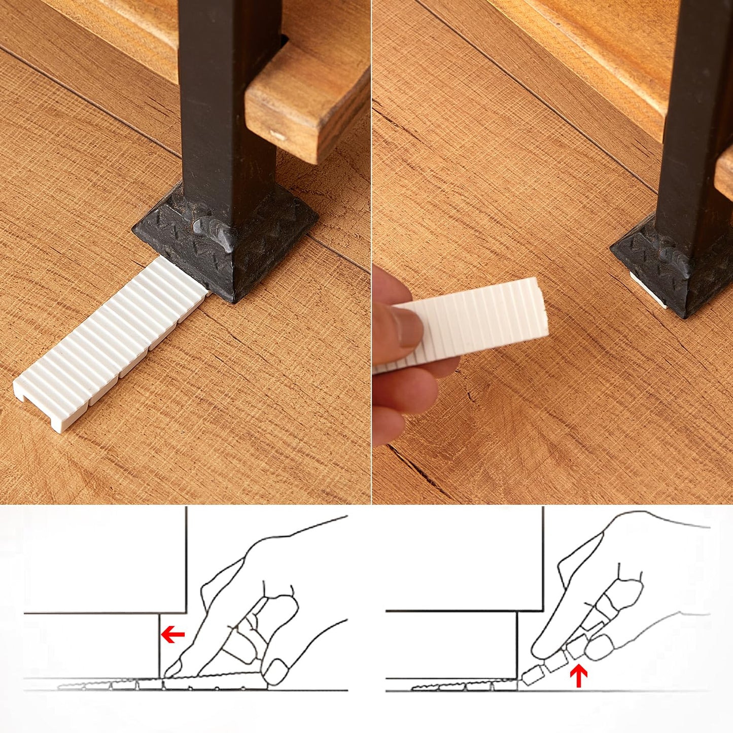 ZZJMCH 12 Pack White Multi Purpose Furniture Plastic Shims for Leveling Extreme Weight Capacity Wedges Easy to Snap Cut-to-fit Size Leveler for Toilet Shims, Doors, Windows, Sheds, Table