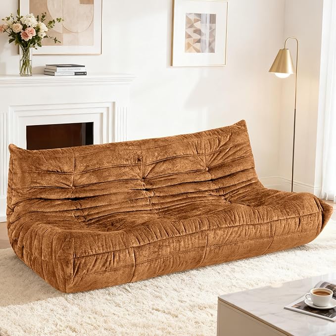 HABUTWAY Bean Bag Chair, Giant Bean Bag Chairs for Adults, 3 Seater Fireside Chair, Lazy Large Floor Bean Bag Sofa for Living Room, Bedroom, Dorm, Office (Brown)