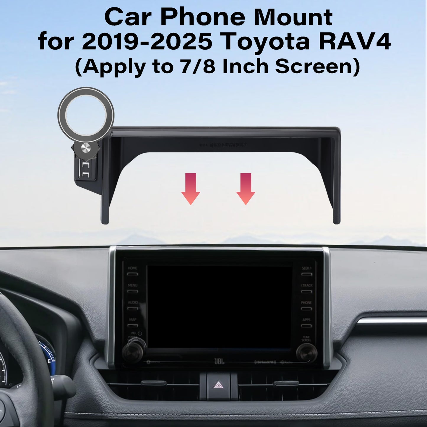 Abeeygeomarn Car Phone Holder For Toyota Rav4 2022 Accessories Apply To 9 Inch Touch Screen Fixed Clip Magnetic Cell Phone Mount