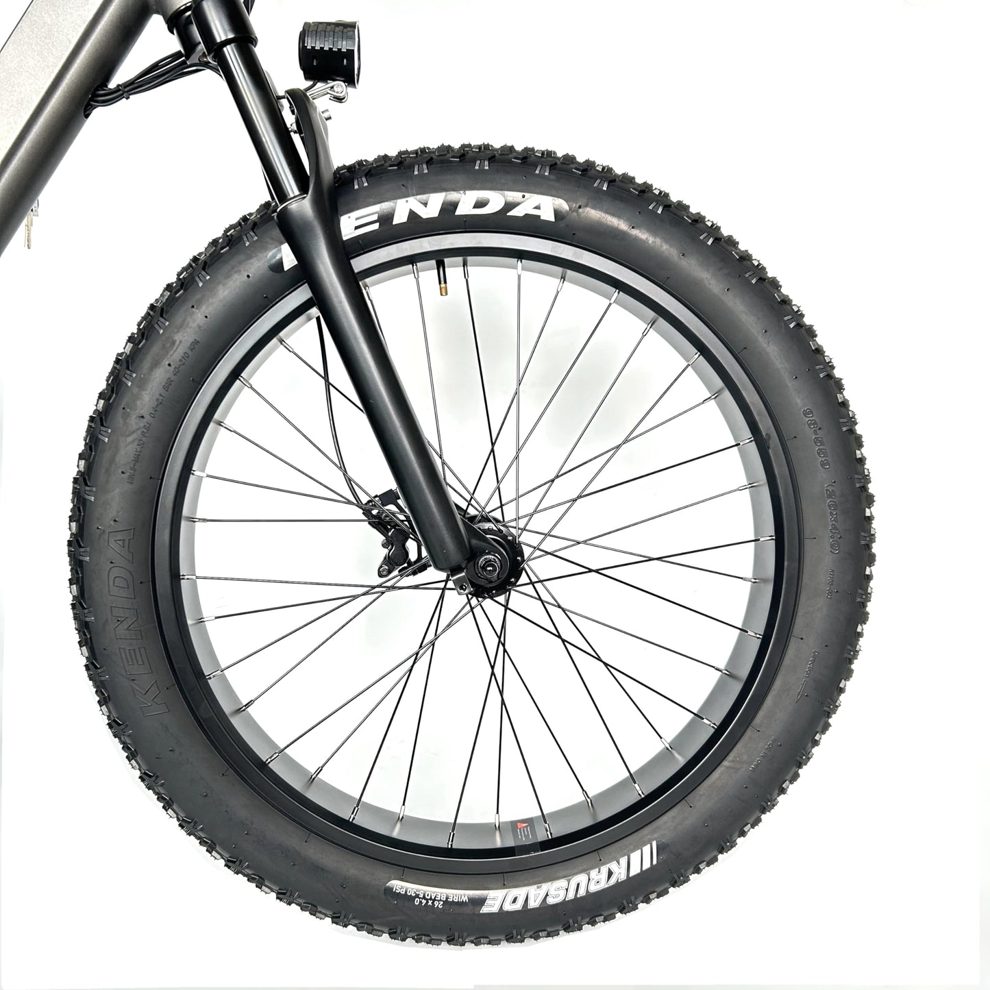 Electric Fat Bike Front Wheel 24''x4.0 with Tire Bearing Hub 12GA Spokes Tyre Black Alloy Aluminum Snow Bicycle Snow Bike Rim Wheel 24 Bolt On