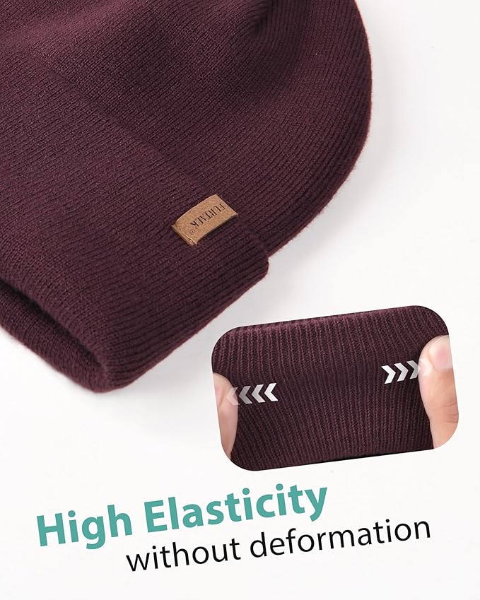 FURTALK Beanie for Men Women Cuffed Thick Knitted Unisex Winter Hat Beanies Skull Cap