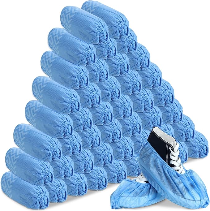 600 Packs Disposable Boot Shoe Covers Non Slip Thick Extra Booties for Shoes Covers Durable for Men Women (Blue)