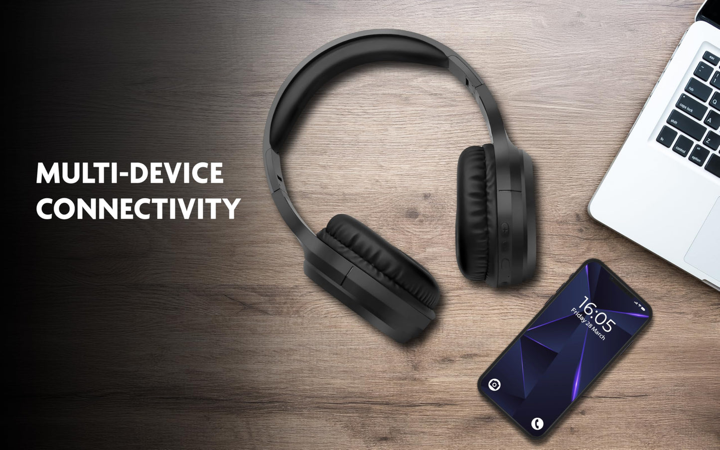 Fisher Active Noise Cancelling Headphones, Over Ear Wireless Bluetooth 5.3 w Microphone, Lightweight Comfortable Headset for Home Travel, 16H Playtime, Rechargeable, Hi-Res Sound Audio, Deep Bass