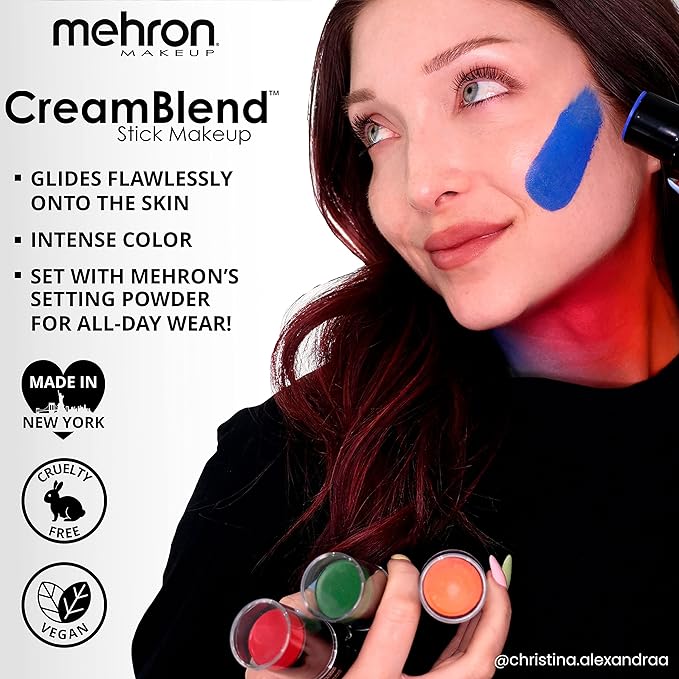 Mehron Makeup CreamBlend Stick | Face Paint, Body Paint, & Foundation Cream Makeup | Perfect for Halloween .75 oz (21 g) (Pastel Yellow)