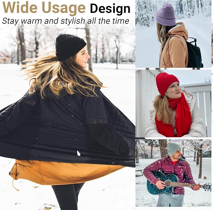 NPQQUAN Unisex Beanie Hats for Men Women Winter Knit Beanies