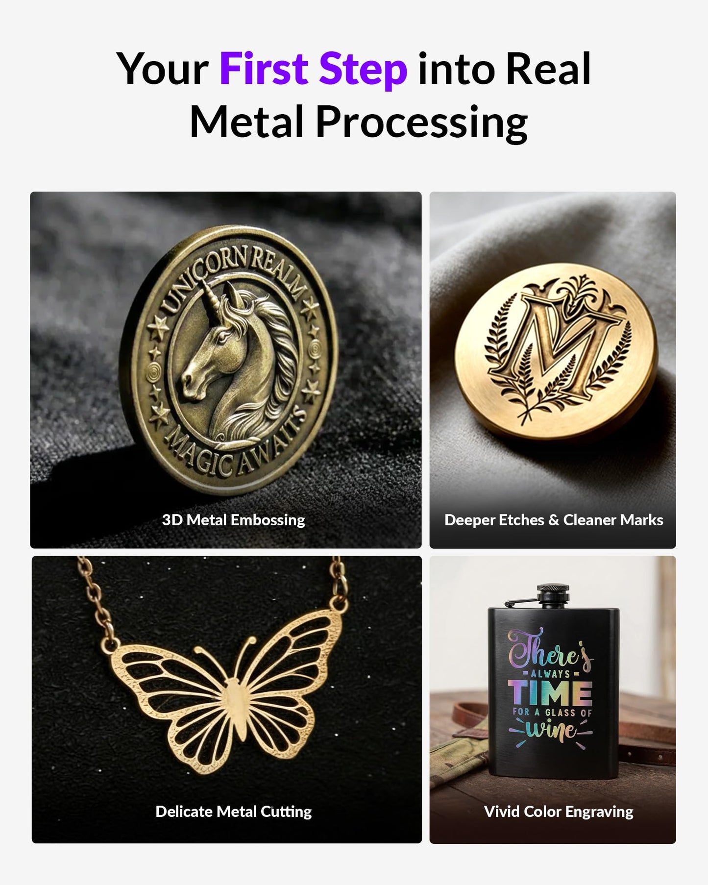 WeCreat Lumos Flex 15W Fiber & 15W Doide Dual Laser Engraver, Built-in 50MP Camera, 10000mm/s Ultra Fast, 3D Embossing, Metal Cutting, Color Marking on Metal, Portable Desktop Laser Engraving Machine