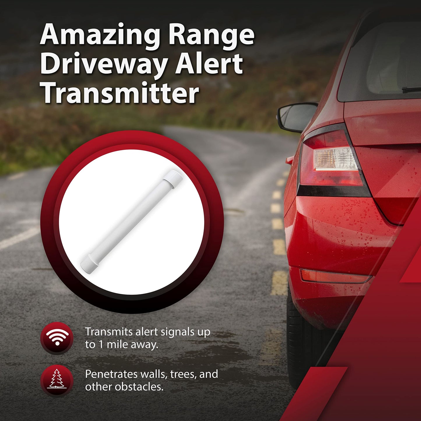Dakota Alert Driveway Alarm System -DAPT-4000 Outdoor Directional Vehicle Sensor & Detector, Driveway Alarms Wireless Outside Weatherproof, 1 Mile Long Range Outdoors Drive Thru Sensors for Home