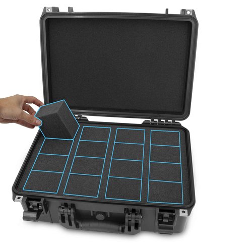 CASEMATIX Graded Card Case Pro Edition Compatible with 120+ BGS PSA Graded Sports Trading Cards, Waterproof Graded Slab Trading Card Box with Precision Cut Graded Card Storage Box Foam Dividers