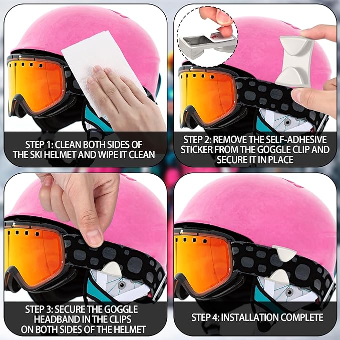 6 Pcs Goggle Clip Winter Sports Ski Helmet Goggle Clip Anti Slip Replacement for Winter Snowboard