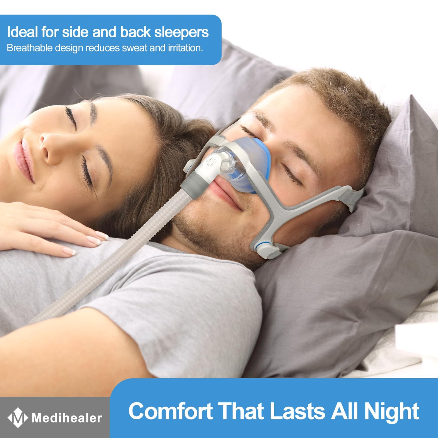 Medihealer Upgraded N20 Nasal Cushion for Airfit N20 Nasal Mask(M), 2 PCS Ultra Comfortable Memory Foam Cushion Compatible with Airfit N20, Great Value CPAP Supplies （Blue）