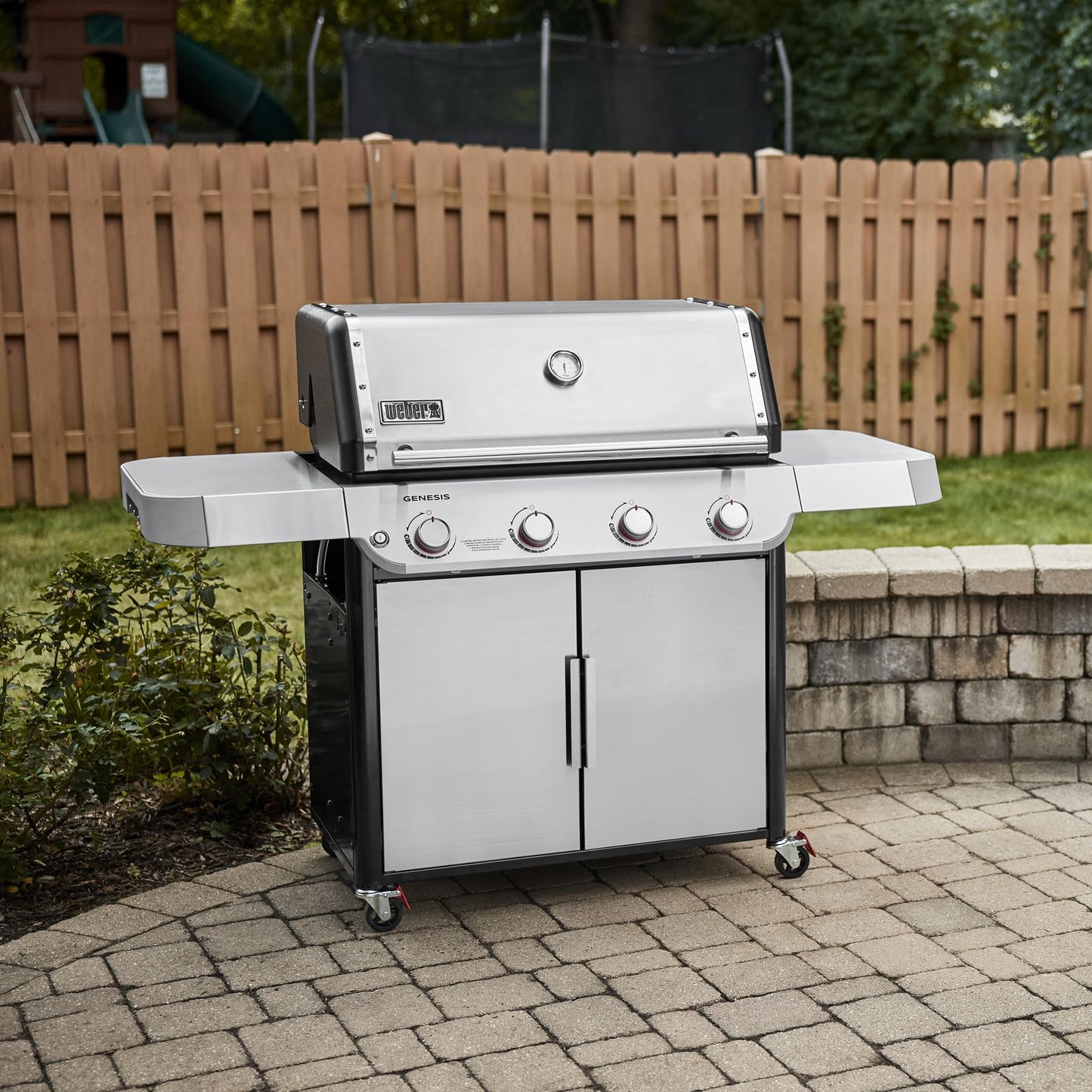 Weber Genesis S-415 Liquid Propane Gas Grill for Outdoor Cooking, Stainless Steel, 4 Burners – Stainless Steel Cooking Grates & PureBlu Burners