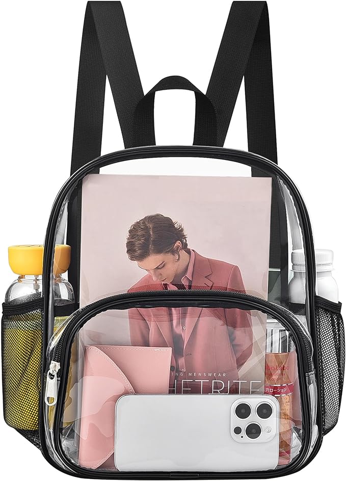 Busiuw Clear Backpack for Stadium Events Clear Backpack 12x12x6 with Front Pocket for Concert Sport Fashion Women Backpack...