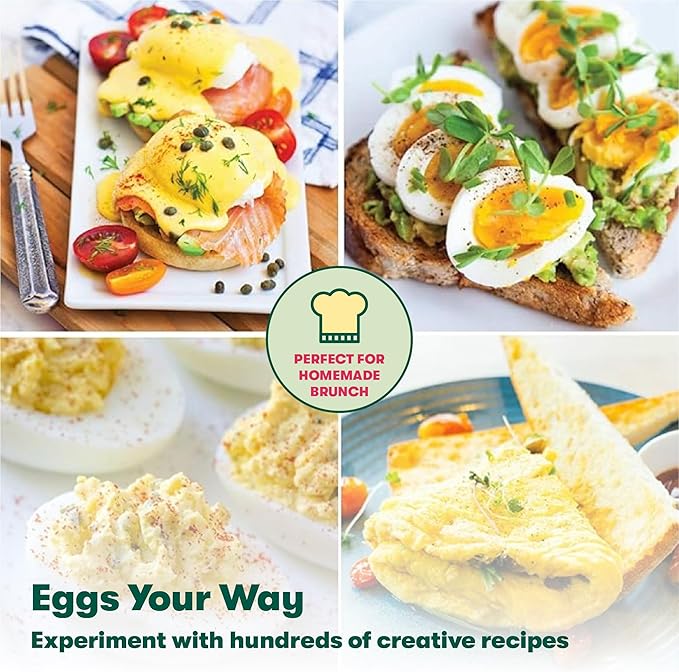 BELLA Double Tier Electric Egg Cooker and Omelet Maker with Auto Shut Off, for Easy to Peel, Poached Eggs, Scrambled Eggs, Soft, Medium and Hard Boiled Eggs, 12 Egg Capacity Tray Included, Black