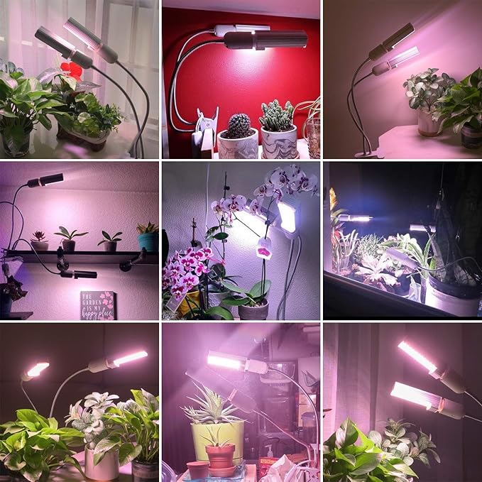 Smart LED Grow Lights for Indoor Plants - Real Time Sunlight Brightness Simulation, Full Spectrum Grow Light with 2-24 Hours Timer, Auto on/Off, Independent Control Dual Heads, Dimmable