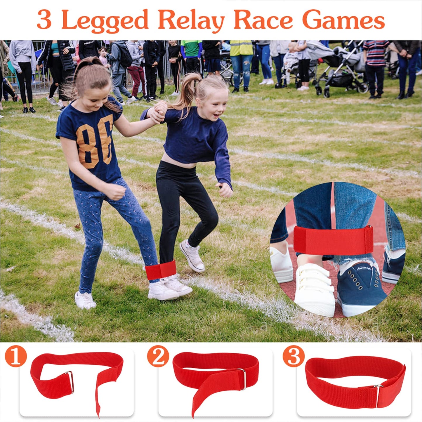Dreampark Outdoor Games Potato Sack Race Bags for Kids Adults 4-10 Players, Carnival Birthday Party Easter Field Day Games Outside Lawn Yards Family Reunion Game 3 Legged and Egg Spoon Race