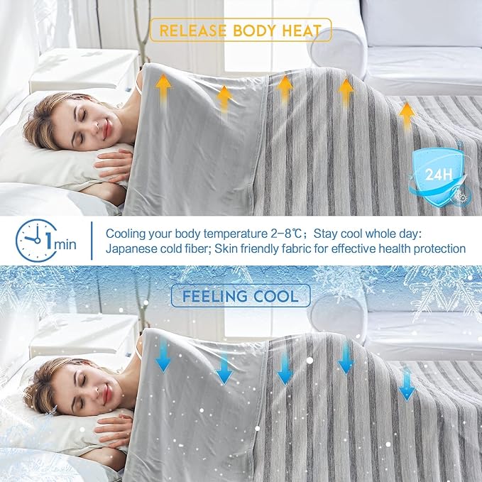 AmyHomie Cooling Blanket,Summer Blankets with Double Sided Cold Effect, Arc-Chill Q-Max>0.6 Cool Fiber, Breathable Lightweight Blankets for Hot Sleepers Night Sweats
