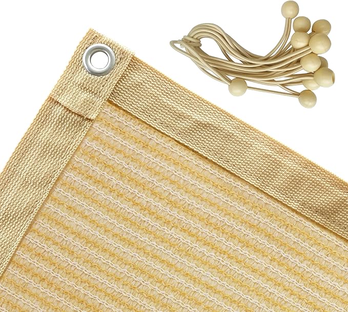 Shatex 90% Shade Fabric 6X 16ft Sun Shade Cloth Taped Edge with Grommets Sun-Block Mesh Shade for Pergola Cover Canopy Whe...