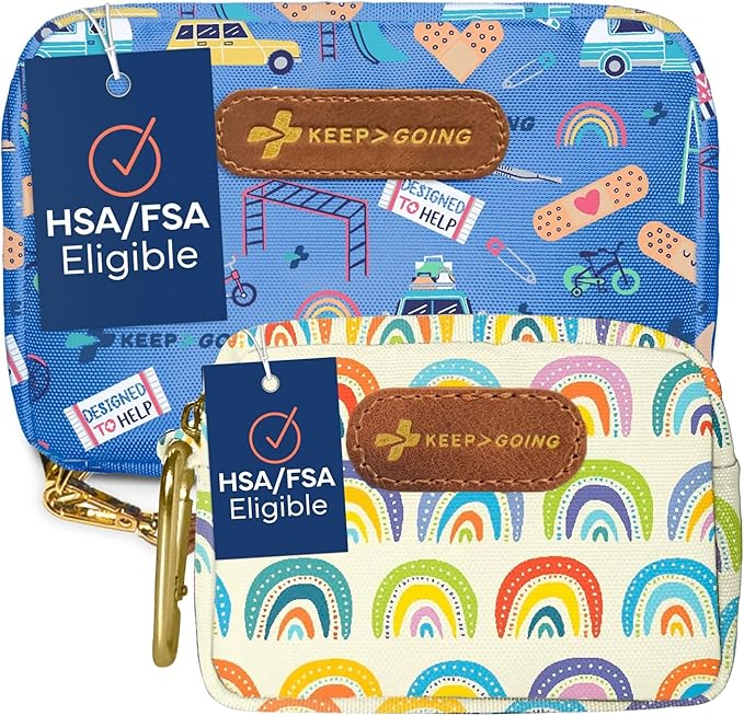 Keep Going Travel First Aid Kit Bundle of 2 Kits, First Aid Kit for Car, Home, Dorm, & Boat with Latex-Free Bandages – Tra...