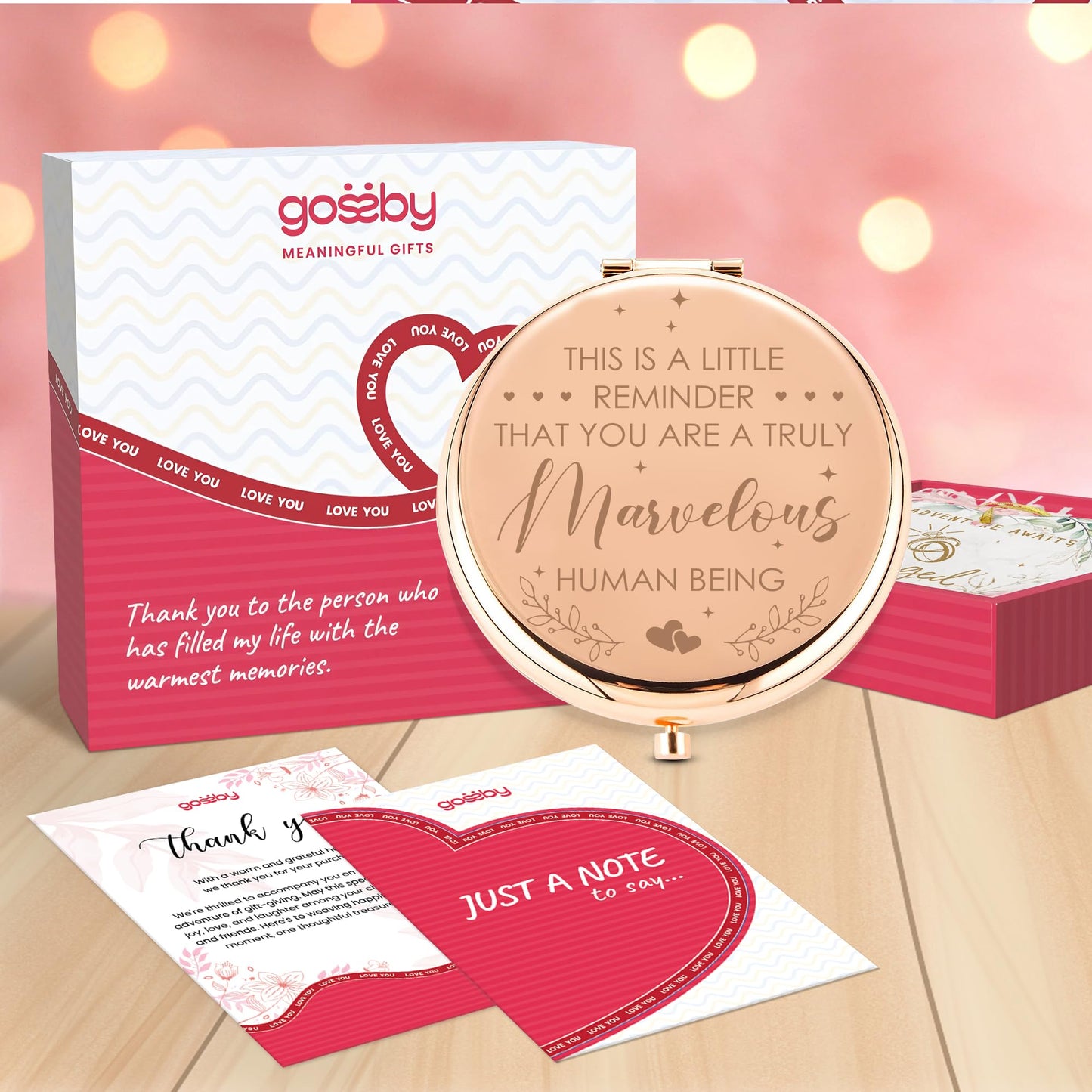 Gossby Inspirational Gift for Women - This is A Little Reminder Compact Mirror - Encouragement, Thank You, Appreciation, Motivat