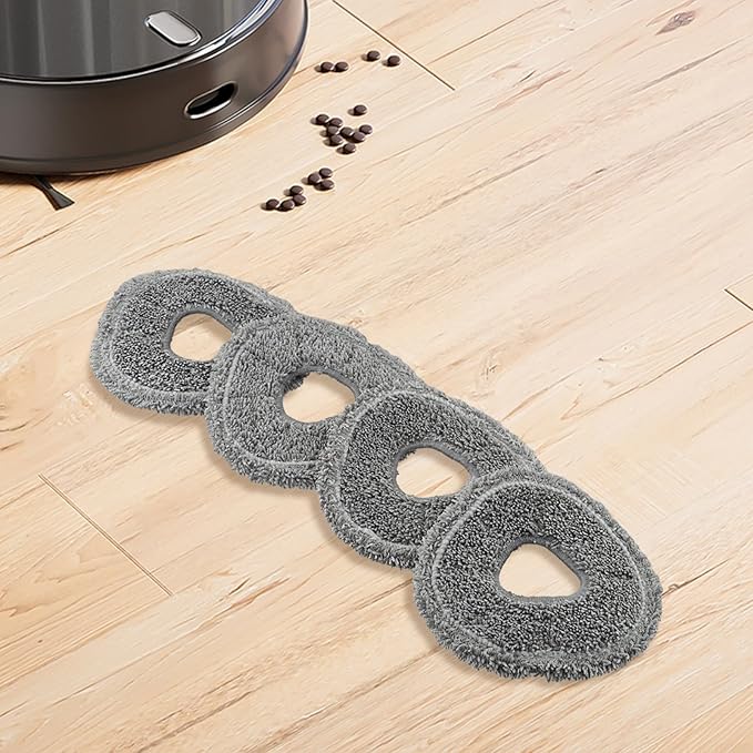 Reusable Washable Microfiber Mop Cloth Replacement Set For Narwal For Freo X Ultra J4 J4 Lite Robot Vacuum Cleaner, 4 White Pads And 4 Gray Pads For Efficient Home Floor Cleaning