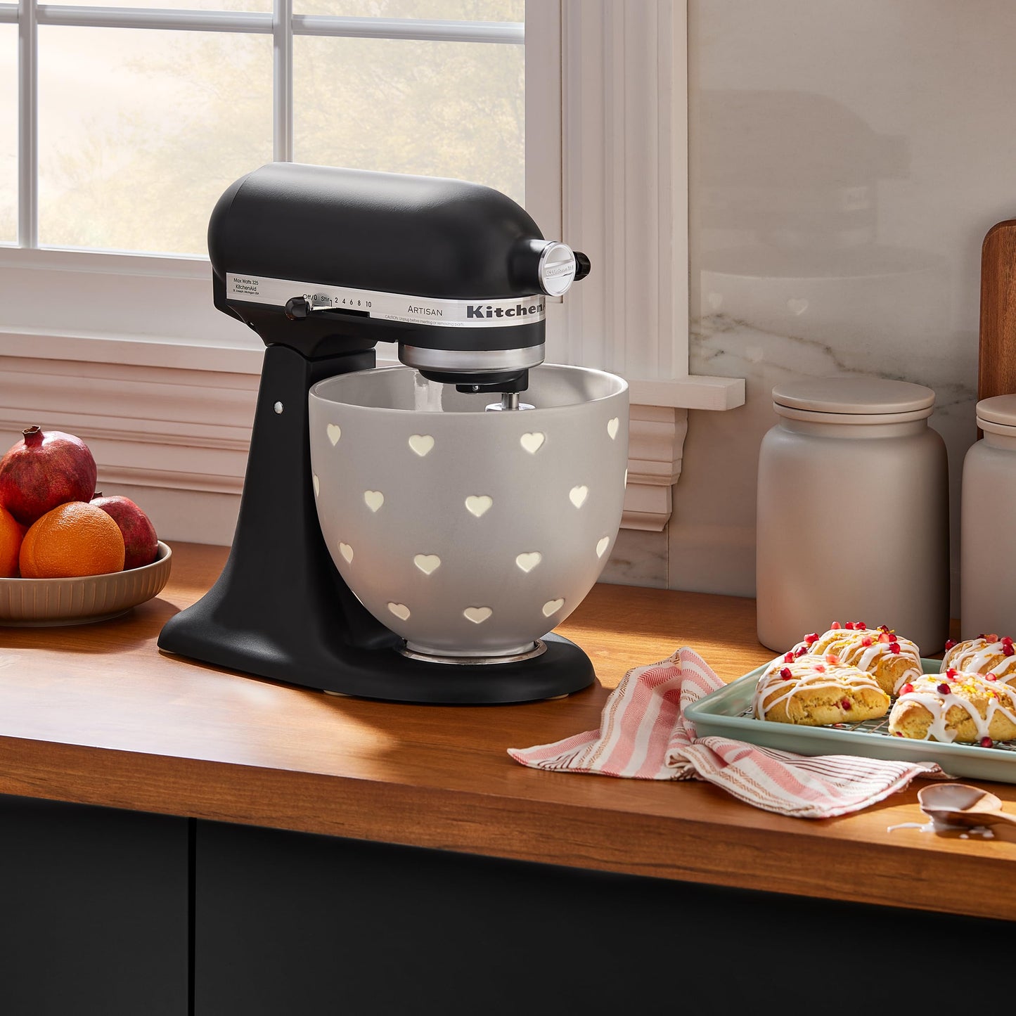 KitchenAid 5-Quart Layered Hearts Ceramic Bowl for KitchenAid Tilt-Head Stand Mixer