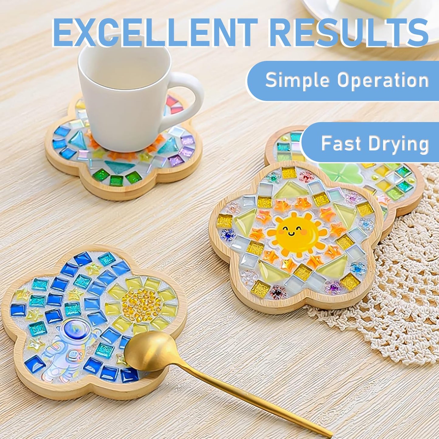 Mosaic Crystal Grout, Mosaics Tile Tools, Mosaic Tile Accessories – Essential for Handmade Grouting and Perfect for DIY Craft Projects (White, 8.8oz)