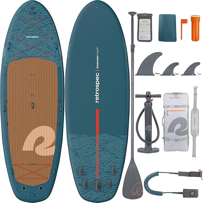Retrospec Weekender Crew 12 ft & XL Multi Person Paddle Board for 2-5 People, Puncture Resistant & Durable, 500 & 1050 LB ...