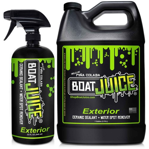 Boat Juice Exterior Boat Cleaner 32oz & 1G Bundle - Boat Water Spot Remover, Boat Ceramic Coating, Boat Wax, Boat Cleaner Fiberglass, Boat Cleaning Supplies (Kit)