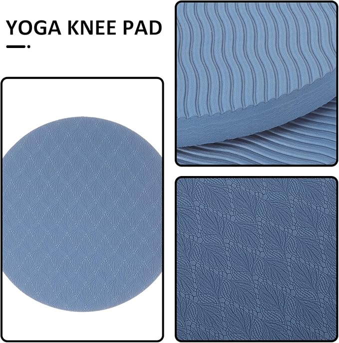 ABOOFAN Yoga Knee Pad and Elbow Cushion, High-elasticity 15mm Thick Household Yoga Kneeling Support Pads for Pilates, Workout, and Floor Exercises – Navy Blue, 1 Pair