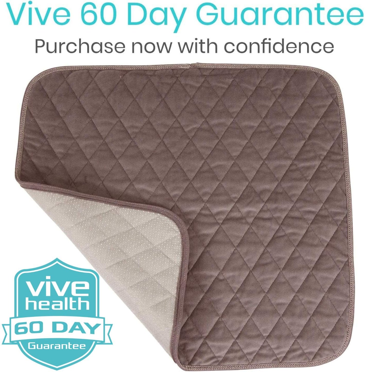Sures Waterproof Chair Pads for Incontinence (22" x 21") - Washable, Waterproof Seat Protector - Chair Protector Seat Cover - Absorbent Pad for Bed, Seat, Car, Wheelchair & Recliner (Brown, 1 Pack)