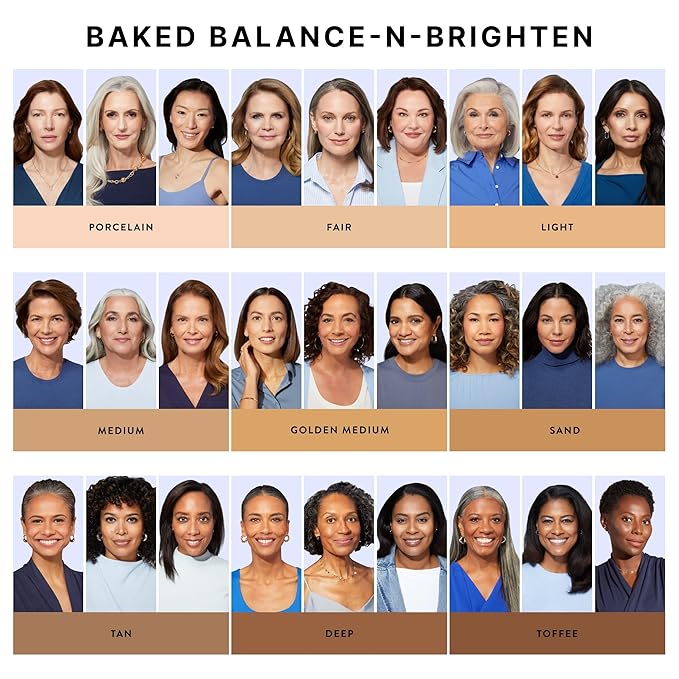 LAURA GELLER NEW YORK Award-Winning Baked Balance-n-Brighten Color Correcting Powder Foundation - Medium - Buildable Light to Medium Coverage - Demi-Matte Natural Finish