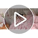 Smoofy Faux Fur Throw Blanket for Couch – Blush Pink Fluffy Cozy Rabbit Fleece, Plush Soft Bubble Blanket for Sofa & Bed, ...