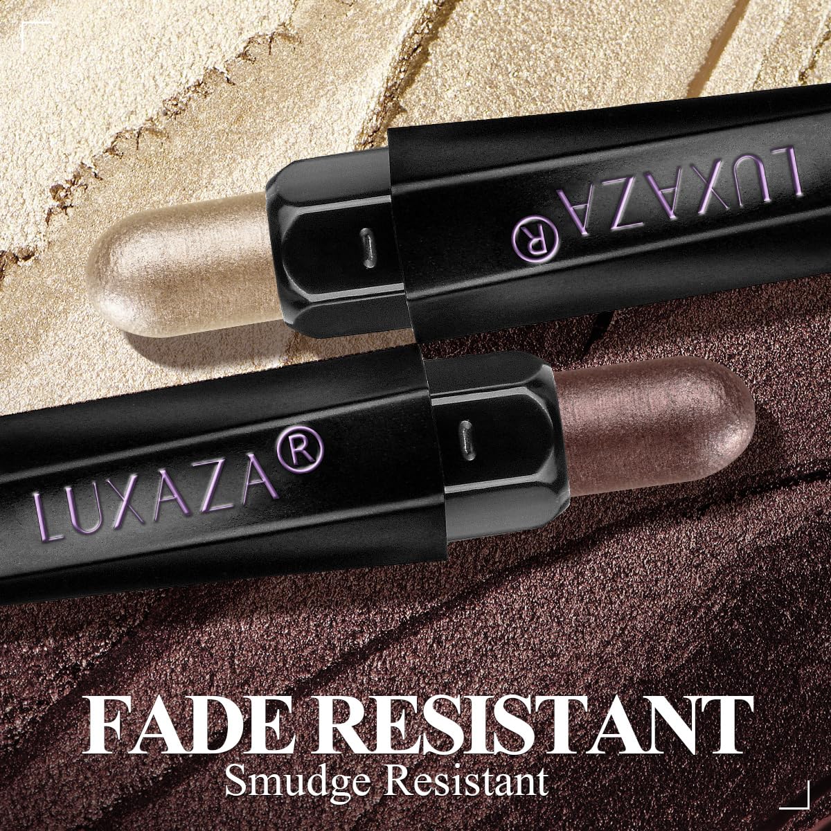 LUXAZA PRO Brown Eyeshadow Stick Makeup 6PCS Set, Neutral Eyeshadow Palette Metallic Shimmer Matte Cream Eye Shadow Eyeliner Bri