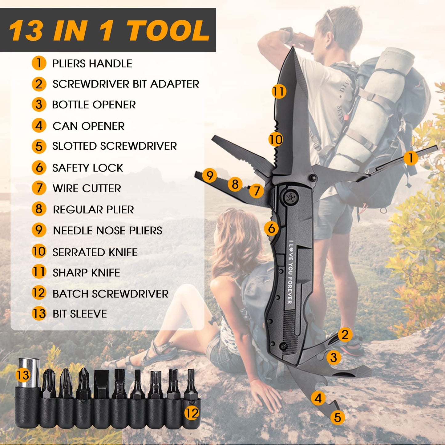 Gifts For Husband - Premium Insulated Tumbler & Multi-Tool Pocket Knife Set with Keychain & Greeting Card - Perfect Best Gifts,Anniversary, Birthday Gift for Him - Mens Wedding Keepsake Box