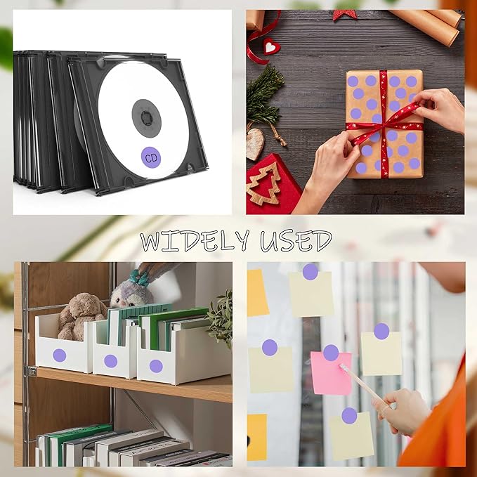 0.75 Inch 4Rolls of 4000 Colorful Dots Sealing Stickers,3/4"Round Permanent Adhesive Color Code Labels,Lavender Dots Stickers for Home Decorative, Storage Bins, Moving Containers & Organization