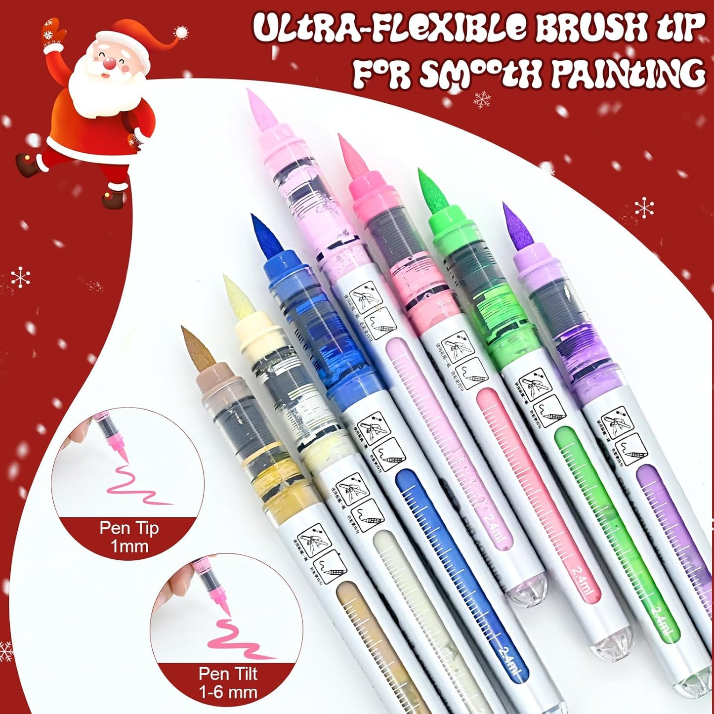 36 Colors Acrylic Paint Markers Set, Water Based Acrylic Paint Pens With Visual Ink Window,Soft Brush Tip Acrylic Markers for canvas, Egg, rock painting,Wood, Stone, Glass, Fabric and DIY Crafts Art