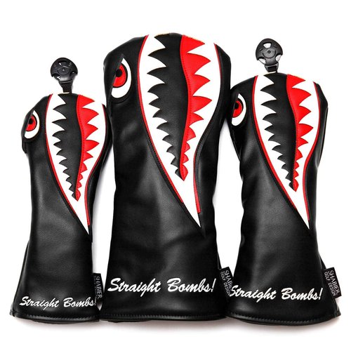 New Flying Tiger Warshark Golf Headcover for Golf Club Available for Driver/Fairway/Hybird (One Set(1Dr+1Fa+1Hy))