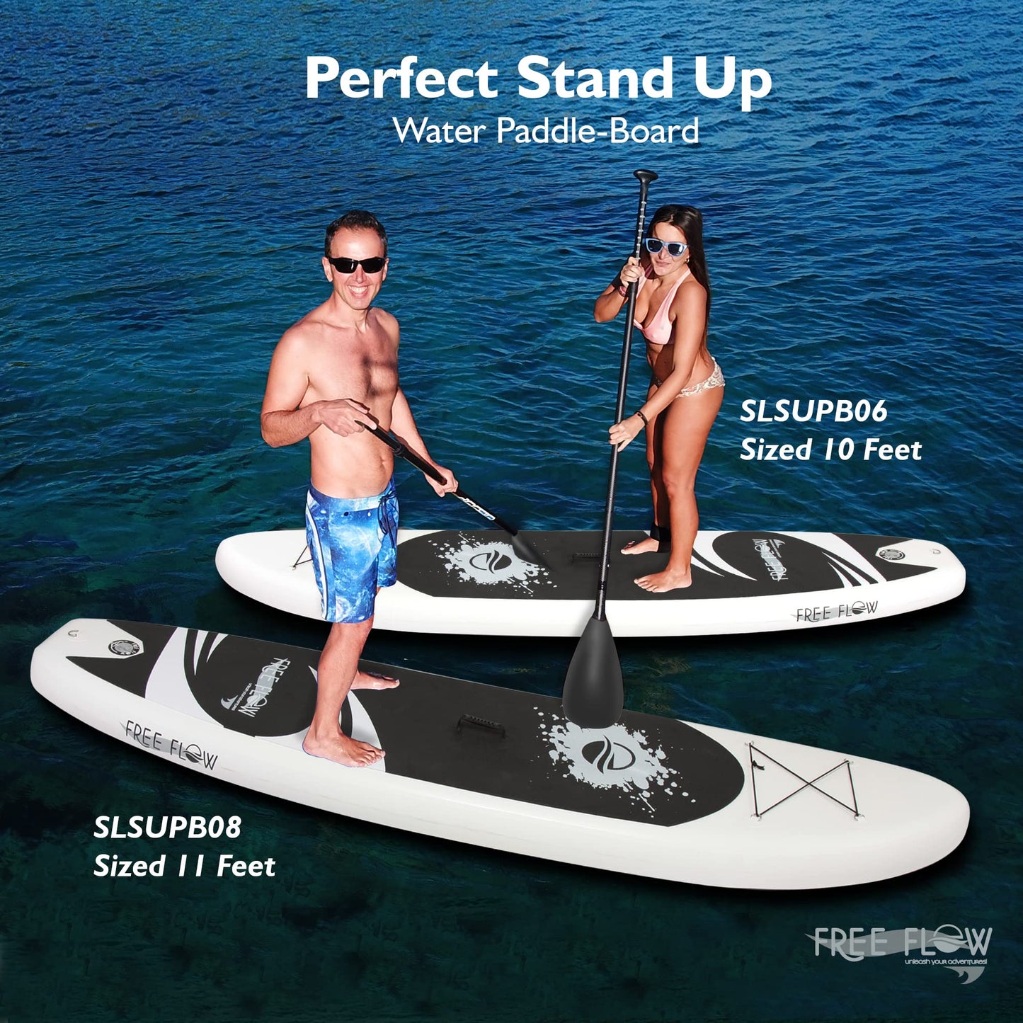 SereneLife Inflatable Stand Up Paddle Board - Wide Stable Design, Non-Slip Deck for Adults & Youth with Premium Paddle Board Accessories: Carry Bag, Dual Action Pump, Paddle, Ankle Leash - 10'6"