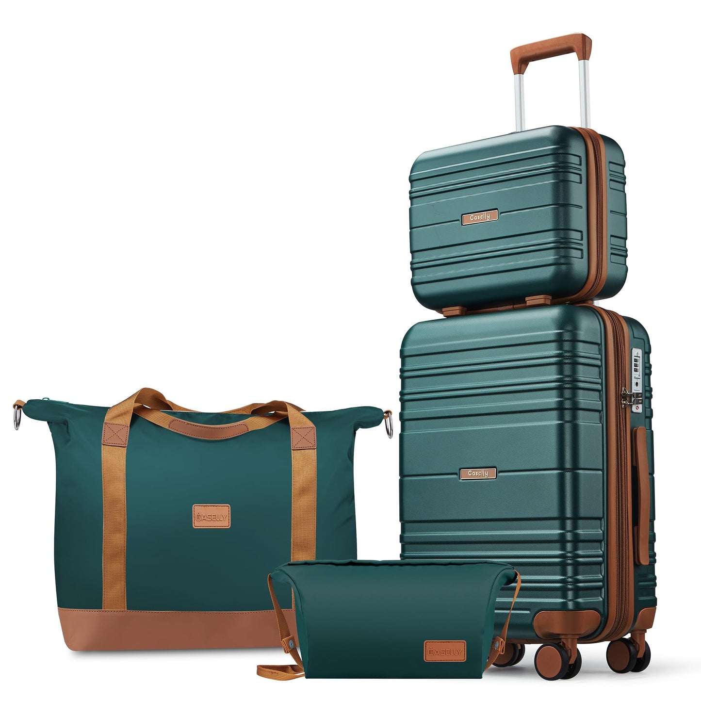 CASELLY Luggage Sets 4 Piece, 20 Inch Expandable Carry On Suitcase with TSA Lock & Spinner Wheels, Lightweight Travel Luggage Sets with YKK Zippers, Fathers Day Gift for Dad Men Him Husband