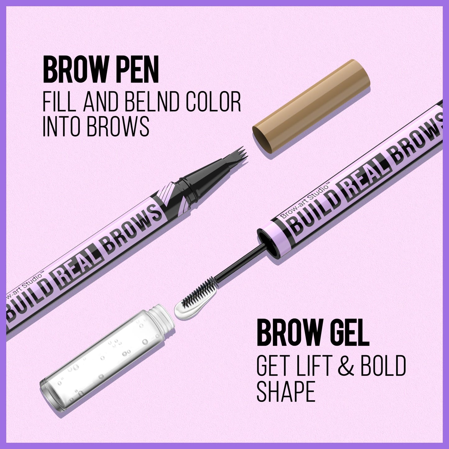 iMethod Eyebrow Pen and Eyebrow Gel - Eyebrow Pencils for Women with 4-Fork-Tip & Brow Gel Clear, Magical 2-in-1 Dual-Ended Brow
