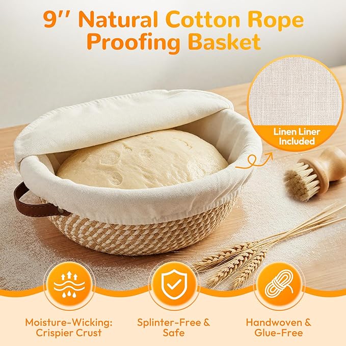 Cast Iron Dutch Oven for Bread Baking - Sourdough Starter Kit with Dutch Oven, Mitts, Banneton, Bread Sling & Baking Supplies, 5.46QT Pot with Lid for Sourdough Bread Baking, Frying, Braising & Camping