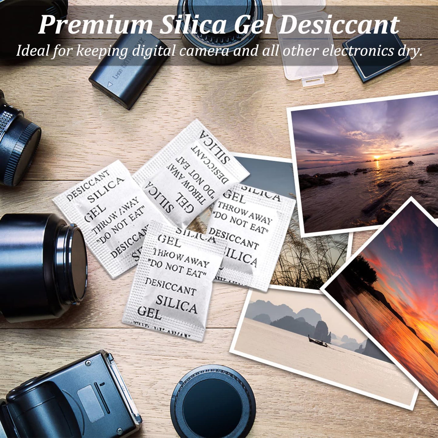 Silica Gel Packets, 50PCS 5 Gram Premium Transparent Desiccant Packs for Storage, Moisture Absorbers for Control Absorbing, Desiccant Dehumidifiers Bags for Electronics, Clothes Shoes, Jewelry, Spices