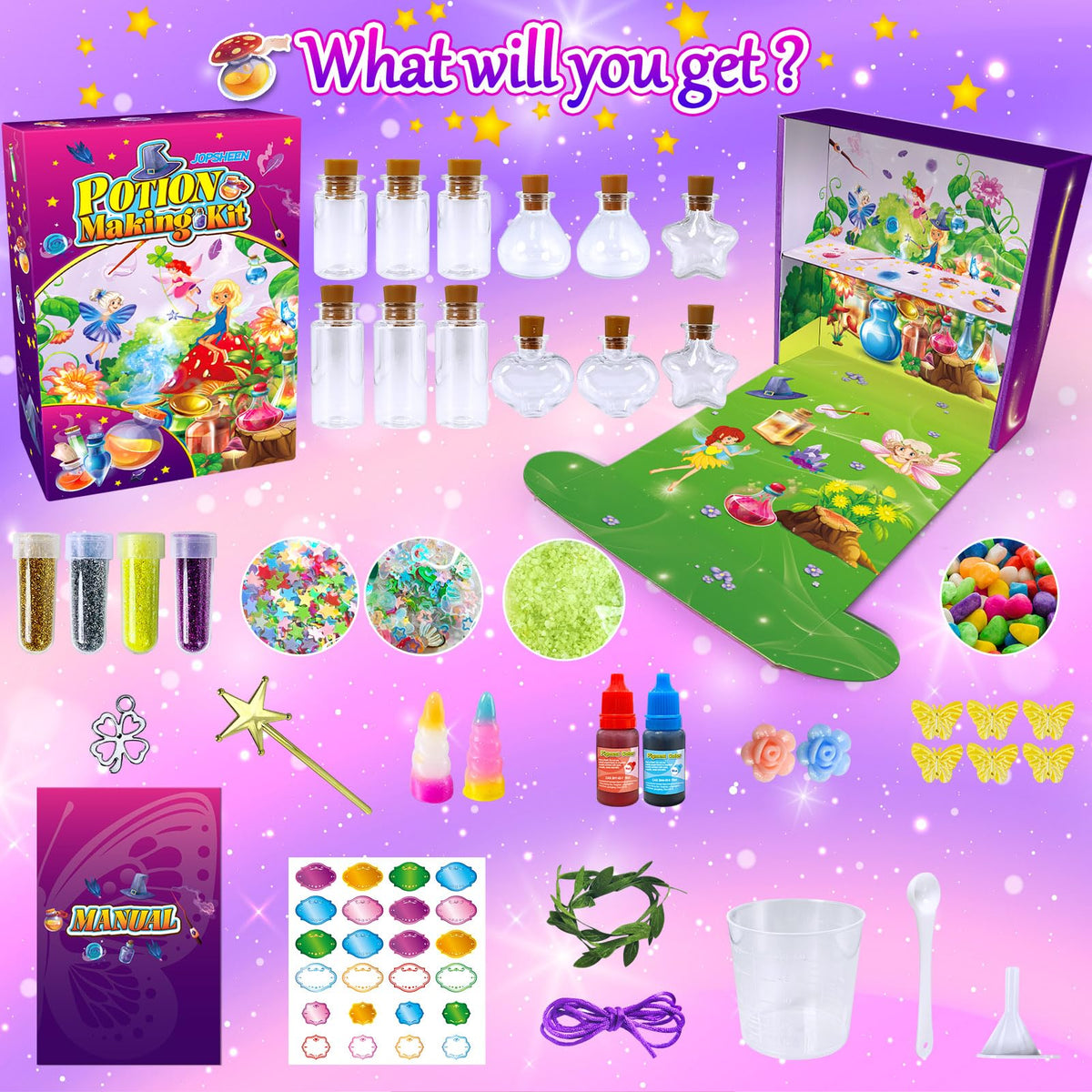 JOPSHEEN Potion Making Kit for Kids, DIY 12 Potions, Crafts Toys Christmas Birthday Gifts for Girls Boys